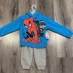 🩷Marvel Spider-Man Blue Hoodie with Gray Pants